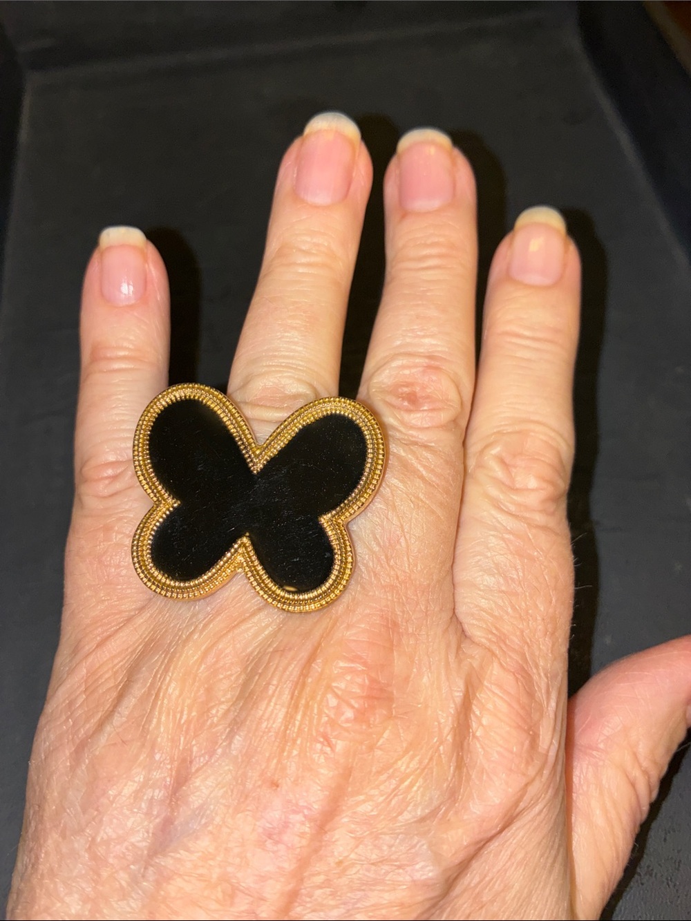 Black Butterfly Statement Stretch Ring